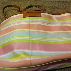Coach Striped Multicolor Tote Bag